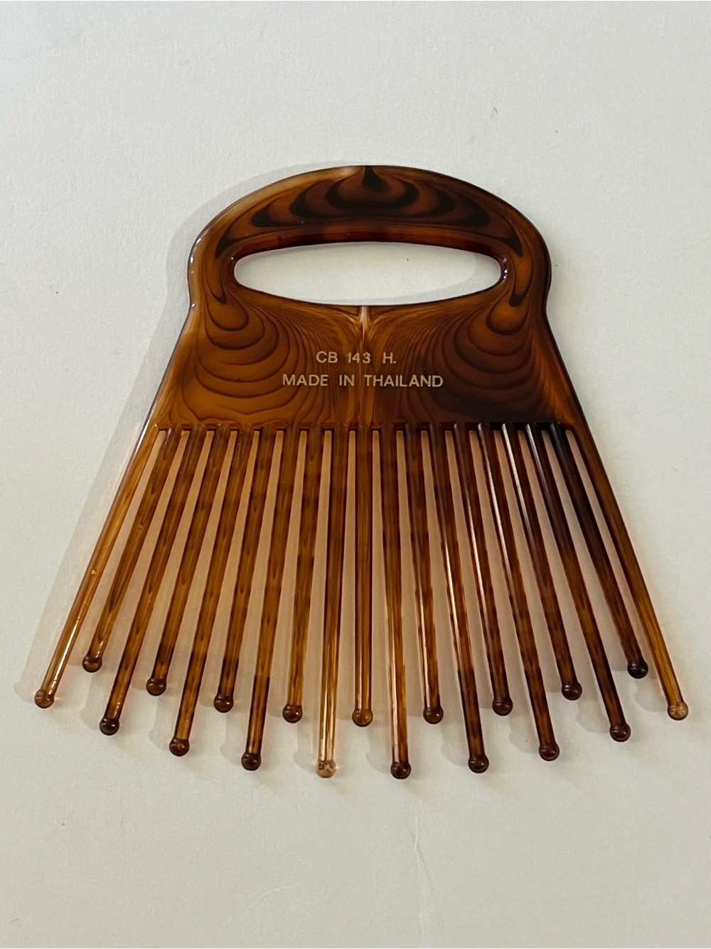 Hair Comb Made In Thailand CB 143 H Brown Plastic